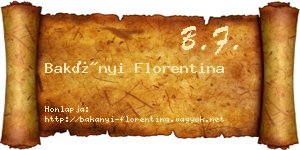 Bakányi Florentina névjegykártya